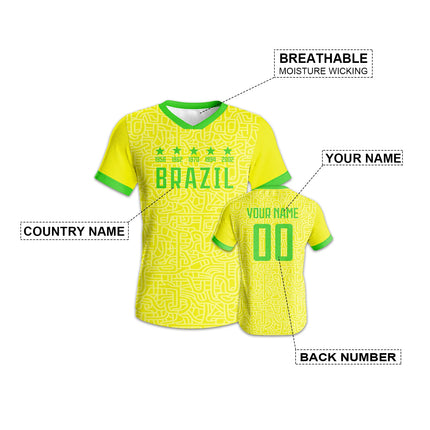 Brazil Custom Football Jersey