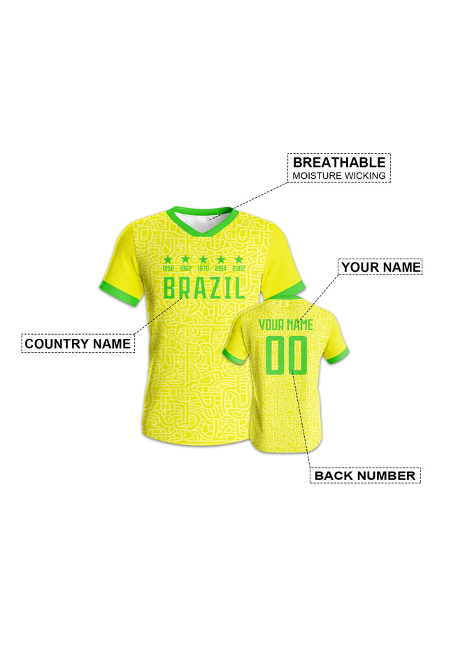 Brazil Custom Football Jersey